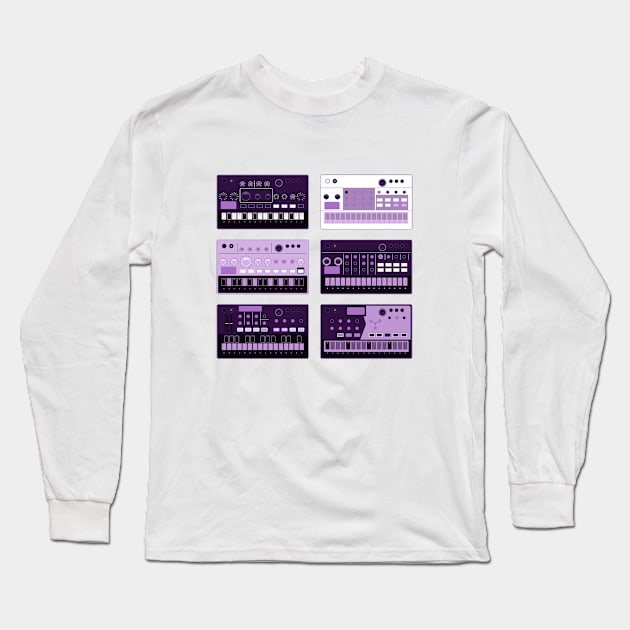 Electronic Musician Volca Synth, Drum Machine, Sampler Long Sleeve T-Shirt by Atomic Malibu